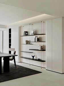 Tủ sách treo tường với cửa lưu trữ đồ nội thất phòng khách Kệ sách gỗ hiện đại với thiết kế hình vòm - Product Image 2