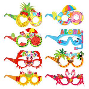 Youlun 8PCS Hawaiian Party <span class=keywords><strong>Photo</strong></span> <span class=keywords><strong>Booth</strong></span> Requisiten 3D <span class=keywords><strong>Tropical</strong></span> <span class=keywords><strong>Flamingo</strong></span> Ananas Design Summer Beach Party Dekorative Brille - Product Image 2