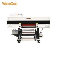 World Color 4 Heads I3200U1 UV DTF Printer dengan Laminator semua dalam satu UV Printer Foil emas mesin cetak Dtf