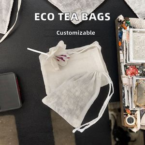 Reusable <b>Recyclable</b> Organic Cotton Muslin Bath Tea <b>Bags</b> for Loose Tea Food Grade - Product Image 2