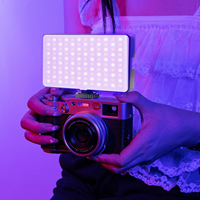 Kare SMD LED Plastik Mini Düz Panel Halka Işık Ayarlanabilir Renk Sıcaklığı Dolgu Işığı Makyaj Video Canlı Yayın Stüdyosu için