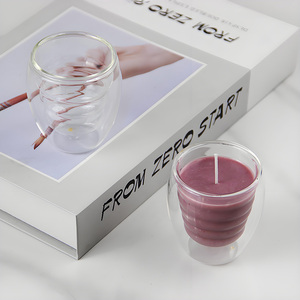 Trois modèles de pots de bougie en verre résistant à la chaleur bougeoirs en verre anti-brûlure à double paroi pour les décorations de festival de mariage - Product Image 6