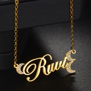 Collar con Colgante de Letra Inglesa Personalizado de Acero Inoxidable con Diamante, Nuevo Modelo 2025, Envío Directo - Product Image 4