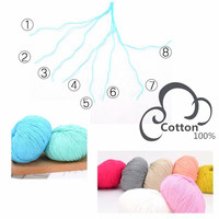 Fil de coton peigné 100% teint en toute sécurité, rouleaux de 50g, 8 brins, pour poupées amigurumi faites à la main, crochet DIY, tricot pour couvertures, écharpes, pulls pour bébés
