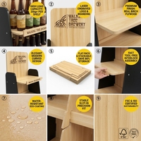 Présentoir de sol en bois personnalisé à 4 niveaux pour bières et boissons, étagère de point de vente avec logo pour brasserie, magasin de bouteilles, promotion POP