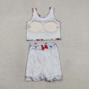 Conjunto Deportivo Casual de 2 Piezas para Niñas con Falda Pantalón y Forro, Diseño Bandera de EE. UU. para el 4 de Julio, Ideal para Yoga y Deportes - Product Image 6