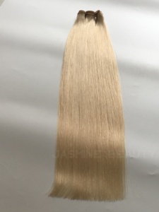 ผมต่อแบบเวอร์จินรัสเซียแท้ เกรด 60a ชนิด Genius Weft สีบลอนด์อ่อน  บางเฉียบ ไร้รอยต่อ น้ำหนัก 100 กรัม  แบบ Double Drawn  ผมแท้ Remy - Product Image 5