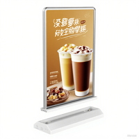 Support de présentoir lumineux LED rectangulaire A4 sur mesure pour comptoir, en acrylique, support de table, porte-menu en aluminium