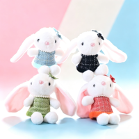 Porte-clés Lapin en Peluche Adorable avec Robe Mignonne, Poupée Lapin en Peluche, Breloque de Sac, Pendentif Animal en Peluche pour Décoration de Sac, Cadeau