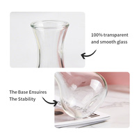 Vase à fleurs moderne en verre cristal transparent, en borosilicate de haute qualité, écologique, pour présentation florale hydroponique sur table, pour la maison