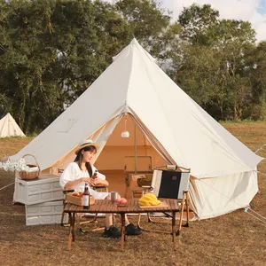 Professional Outdoor Canvas Cabin Bell Tents Waterproof 4 Season Luxury Camping Glamping Tent