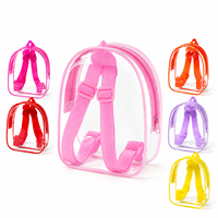 Sac à dos transparent en PVC pour enfants, mini, avec fermeture éclair supérieure arrondie, sangle réglable, style Kawaii, couleur bonbon, cadeau personnalisé, vente en gros