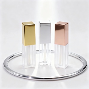 Tube de brillant à lèvres liquide rond coloré de 6 ml, contenant en plastique avec bouchon à vis blanc/noir/rose pour sérigraphie, cosmétiques et rouges à lèvres - Product Image 4