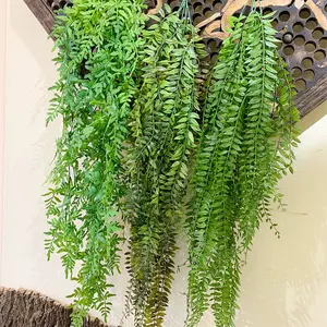 LDPEガーデンシダの葉垂直屋外植物プラスチック籐壁葉装飾背景ぶら下げ緑人工芝