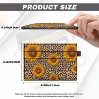 Produits haut de gamme personnalisés livraison directe vente en gros d'art hawaïen Design tournesol imprimé léopard impression simple face pochette porte-carte