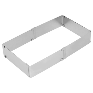 Stampo Quadrato Regolabile in <span class=keywords><strong>Acciaio</strong></span> Inossidabile per Torte, Mousse e Dessert - Strumento per Pasticceria - Product Image 2