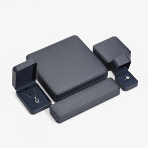 Boîte à bijoux de luxe personnalisée en cuir PU avec couvercle rabattable, insert en velours, estampage à chaud, logo personnalisé, vente en gros d'usine - Product Image 3