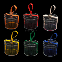 Grande valise carrée pour vêtements de baptême, panier de luxe personnalisé, boîte cadeau en acrylique transparent avec couvercle et poignée pour mariage