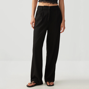 Pantaloni Casual a <span class=keywords><strong>vita</strong></span> <span class=keywords><strong>alta</strong></span> da donna pantaloni larghi in <span class=keywords><strong>lino</strong></span> con cerniera pantaloni traspiranti - Product Image 6