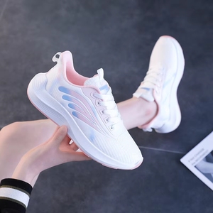 Chaussures de course décontractées et sportives pour femmes 2025 – Tendance mode respirante en maille blanche, confortables à lacets pour la marche (automne-printemps) - Product Image 3