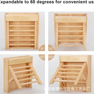 Wooden Tie Rack Solid Wood Wall Mounted Expandable Multi Layer <b>Organizer</b> <b>For</b> <b>Closet</b> Storage - Product Image 4