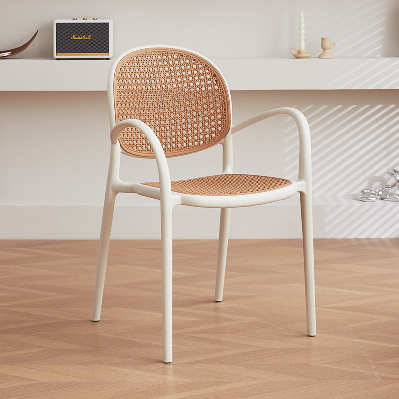 Cadre blanc avec accents marron [Renforcé] en faux rotin