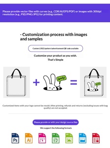 กระเป๋าผ้าแคนวาสขนาดใหญ่สั่งทำพร้อมโลโก้ขายส่ง, กระเป๋าโปรโมชั่นแบรนด์ผ้าฝ้ายซักได้ - Product Image 4