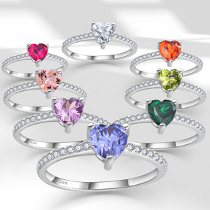 <span class=keywords><strong>Anello</strong></span> a forma di <span class=keywords><strong>cuore</strong></span> <span class=keywords><strong>con</strong></span> <span class=keywords><strong>rosa</strong></span> zirconia in argento sterling 925 anelli di gioielli pregiati da donna <span class=keywords><strong>anello</strong></span> di fidanzamento per matrimonio gioielli impermeabili - Product Image 3