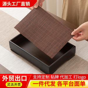 Bandeja de té de bambú individual al por mayor, mesa de preparación de té de secado rápido, bandeja de té de bambú para el hogar, mini bandeja de té portátil - Product Image 3