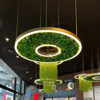 Plafonnier LED Moderne pour Café et Restaurant, Décoration Végétale, Réglable en Hauteur, Dimmable, Aluminium, Feuille Circulaire, CRI 90