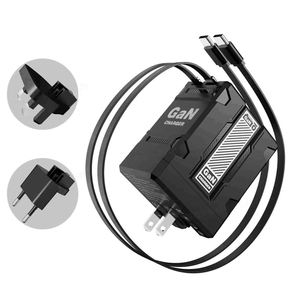 <span class=keywords><strong>2</strong></span>-in-1 Einziehbares GaN-Wandladegerät mit Doppelkabeln, Schnellladung 45W Einziehbares Telefonladegerät Wandstecker mit <span class=keywords><strong>2</strong></span> Ladekabeln - Product Image 4