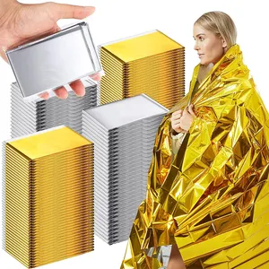 PERTOLONGAN PERTAMA Aluminium Foil tahan air darurat darurat Mylar selimut termal emas perak