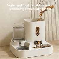 Fontaine à eau et distributeur automatique de nourriture 2-en-1 pour chats, bol combiné pour nourriture et eau pour animaux de compagnie, gamelle intégrée pour chats et chiens, fournitures pour animaux de compagnie