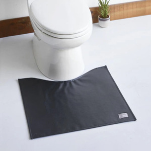 Tapis antidérapant en cuir PU épaissi pour salle de bain, tapis de sol pour chambre à coucher, tapis de porte minimaliste de style japonais pour la distribution d'air - Product Image 1