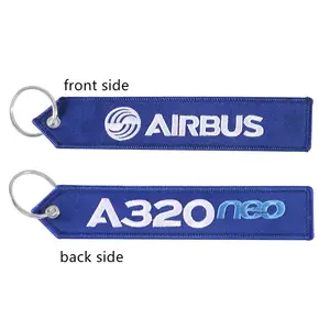 Groothandel AIRBUS Sleutelhanger Telefoon Hangers Borduren A320 Luchtvaart Sleutelhanger Ketting voor Luchtvaart Gift Strap Lanyard voor Tas Rits