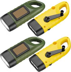 Lampe torche LED à manivelle solaire 2W en plastique ABS multifonctionnelle pour le camping, les urgences, l'éclairage extérieur, la production d'énergie - Product Image 1
