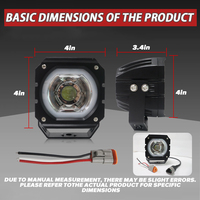 Barre lumineuse LED RGB 4 pouces Overhead Offroad Flood Lightbar pour UTV Jeep Wrangler JK Tundra Jimny Highlander F-150 X3 Maverick