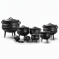 Chaudron trépied en fonte pour camping en plein air, cuisson sur feu ouvert, antiadhésif, brasero à trois pieds pour feux de camp et rassemblements