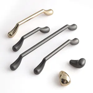 Oukali Luxury Black Gold Color Polished Chrome Zinc Alloy Bedroom 128mm Furniture Cabinet Door Handles and Knobs