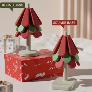 Christmas Tree Shaped Heat-Resistant Silicone Pan Holder Coasters Set Kitchen <b>Trivets</b> Sustainable Food Grade Pad Table Use - Product Image 3
