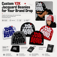 Bonnet personnalisé avec logo, doublure en satin, tricot jacquard, bonnet en soie, protection des cheveux, anti-frisottis, cheveux bouclés naturels, doux, Y2K, bonnet d'hiver