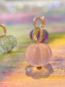Xinfly Cute Jewelry 18K <b>Real</b> Gold and <b>Crystal</b> Pumpkin Shape Pendant for Ladies Women - Product Image 2