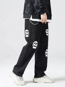 Pantaloni da uomo larghi <span class=keywords><strong>Jeans</strong></span> <span class=keywords><strong>Jeans</strong></span> in Denim <span class=keywords><strong>Jeans</strong></span> larghi taglie taglie larghe con stampa teschio <span class=keywords><strong>senza</strong></span> catena - Product Image 3