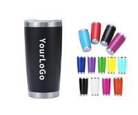Gobelet isotherme à double paroi en acier inoxydable, sans BPA, écologique, avec logo personnalisé, 600 ml (20 oz), pour bière, eau, café, voyage, voiture