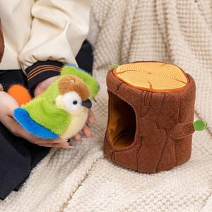 Cadeau pour enfants Techniques lavées Jouet d'oiseau en peluche <span class=keywords><strong>Moineau</strong></span> avec feuilles Trou d'arbre Type d'ours elfe pour le soulagement du Stress - Product Image 3