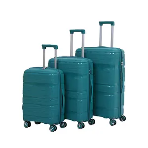 WETRUST koyu yeşil mavi bej pembe ABS PC PP bavul 3 adet bagaj seti 20 24 28 inç erkekler PP arabası çantası bagaj seti