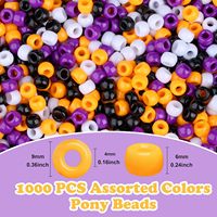 Al por mayor, Cuentas de acrílico tipo barril de 6*9mm para festividades, Cuentas espaciadoras sueltas de plástico para Halloween y Navidad, para pulseras DIY y manualidades infantiles