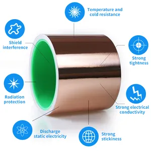 China Wholesale 3mm Self Adhesive Copper Tape Conductive Copper Foil Tape For Electrical Repair