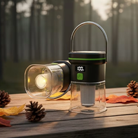 Lanterne de camping LED multifonctionnelle, lampe torche combinée, rechargeable par USB, lumière de tente avec affichage de la puissance, lumière extérieure portable