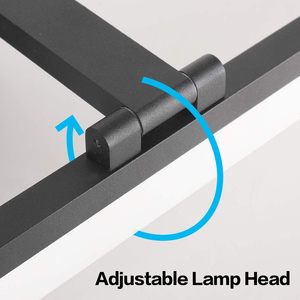 Lámparas LED Modernas de 16 Pulgadas para Baño, 5CCT, Sobre el Espejo, Acabado Negro Mate con Pantalla Acrílica - Product Image 3